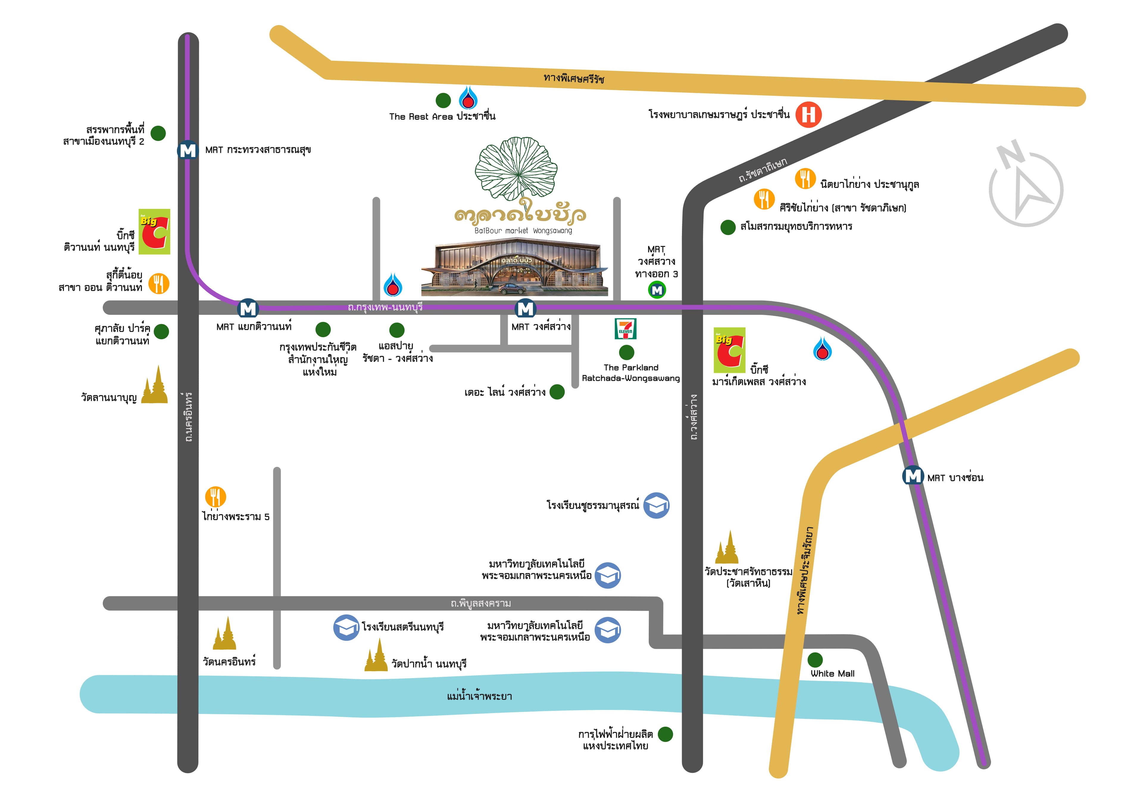 แผนที่ตลาดใบบัว วงศ์สว่าง